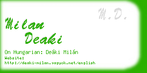 milan deaki business card